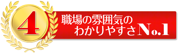 職場の雰囲気のわかりやすさNo.1