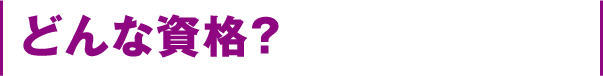 どんな資格?