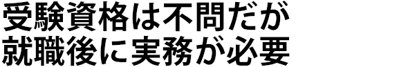 受験資格は不問だが就職後に実務が必要