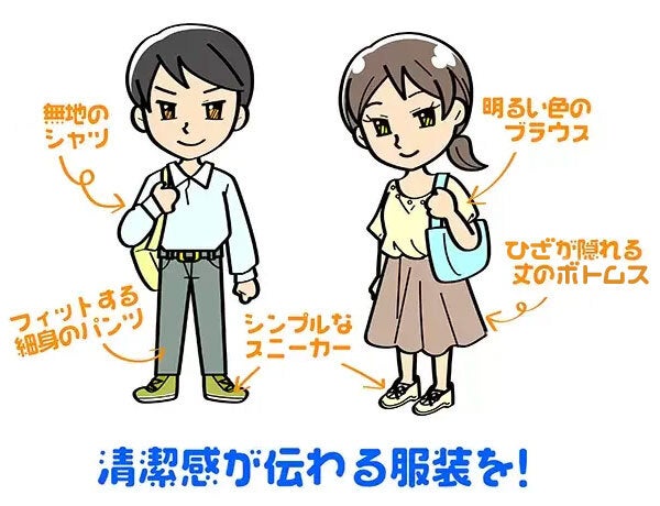 【私服】清潔感のあるシンプルな服装が基本