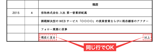 残り1行しかない場合