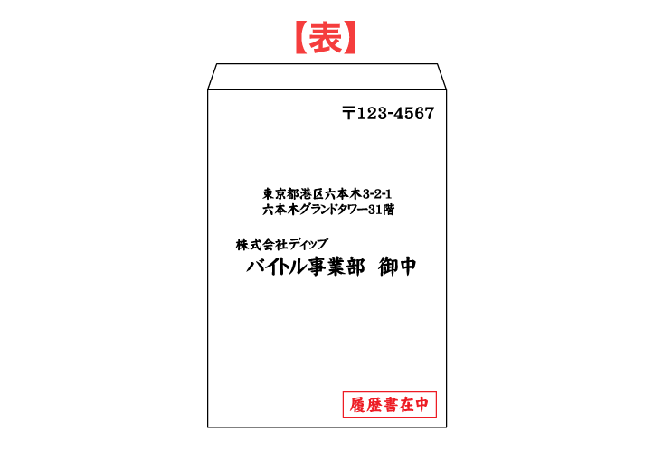 履歴書を送る封筒は横書きでも大丈夫 横書きの宛名の正しい書き方 バイトルマガジン Boms ボムス