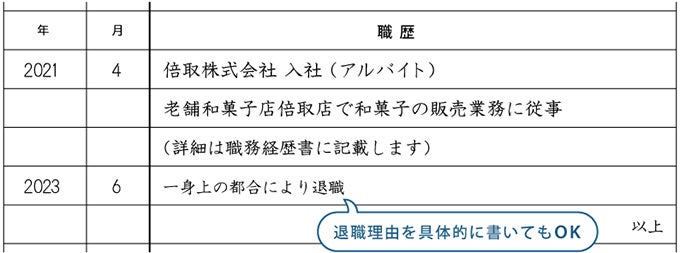 ■職歴欄の退職理由の書き方