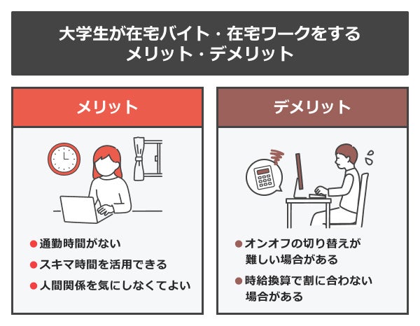 大学生が在宅バイト・在宅ワークをするメリット・デメリット