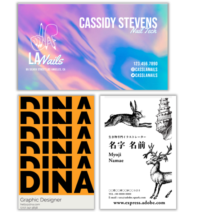 個性的なデザインの名刺テンプレート