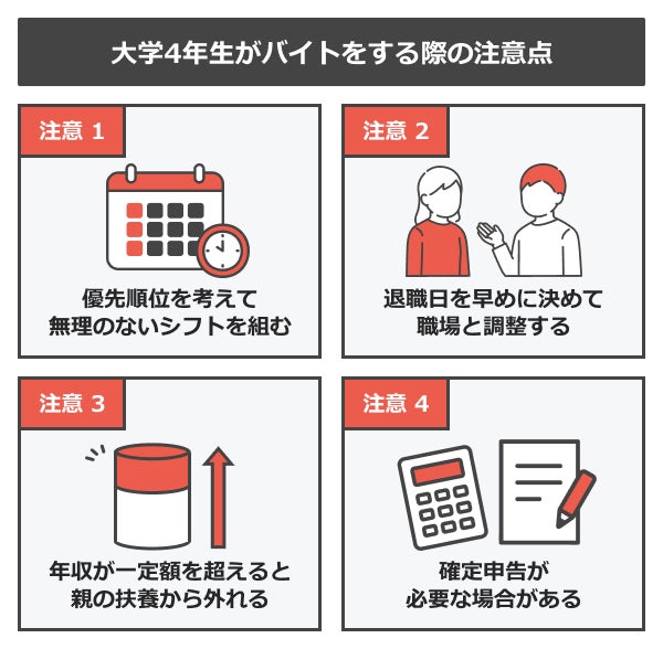 大学4年生がバイトをする際の注意点