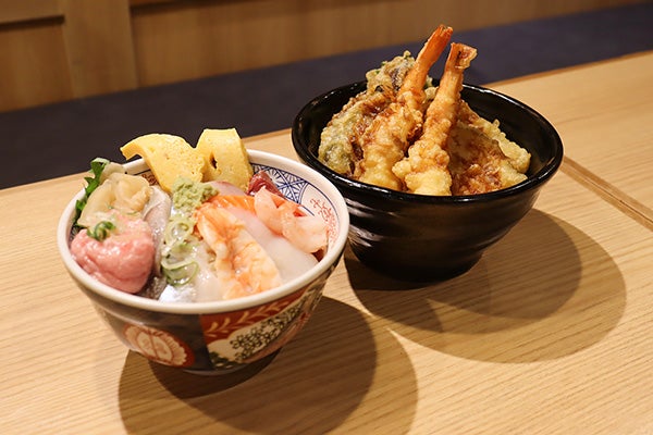 まかないの海鮮丼と天丼