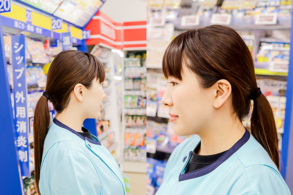 ヘアカラーやピアスを楽しんでいる女性スタッフ