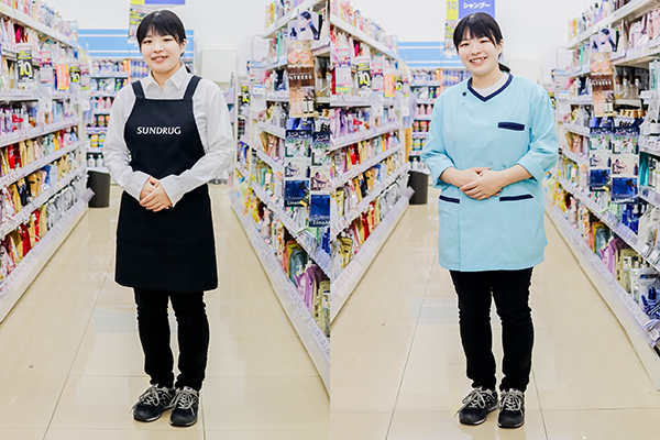 レジ・品出し担当と登録販売者の制服