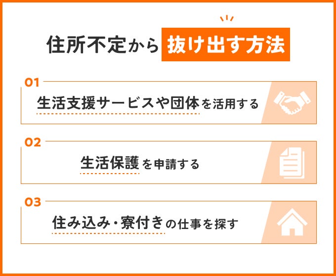 住所不定の人が生活を立て直す3つの方法