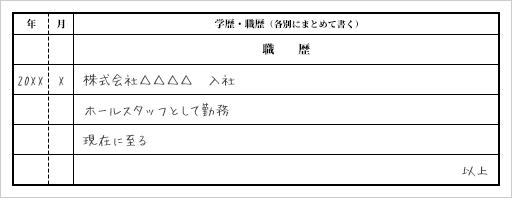 履歴書_職歴・学歴